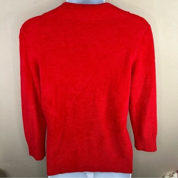 S Vintage 90’s Red Sweater Long Sleeve Stretch Small 4 6 Collared Y2k - Picture 4 of 7